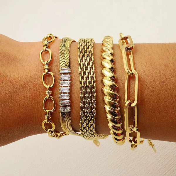 Metal Croissant Open Cuff Bangle Bracelet