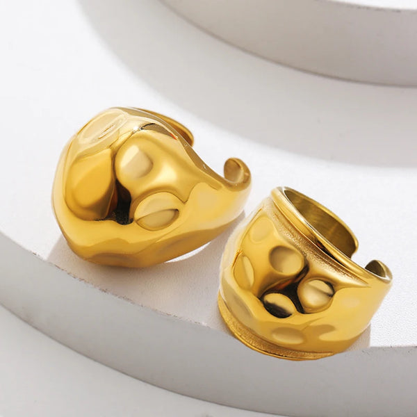 Stainless Steel Round Dome Chunky Rings