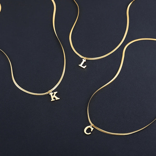 Stainless Steel Initial Necklace