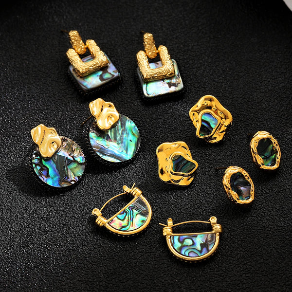 Vintage Abalone Shell Earrings